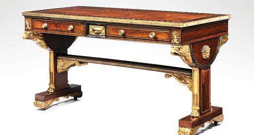 Regency rosewood library table from a Dutch original on sale at Bonham ...