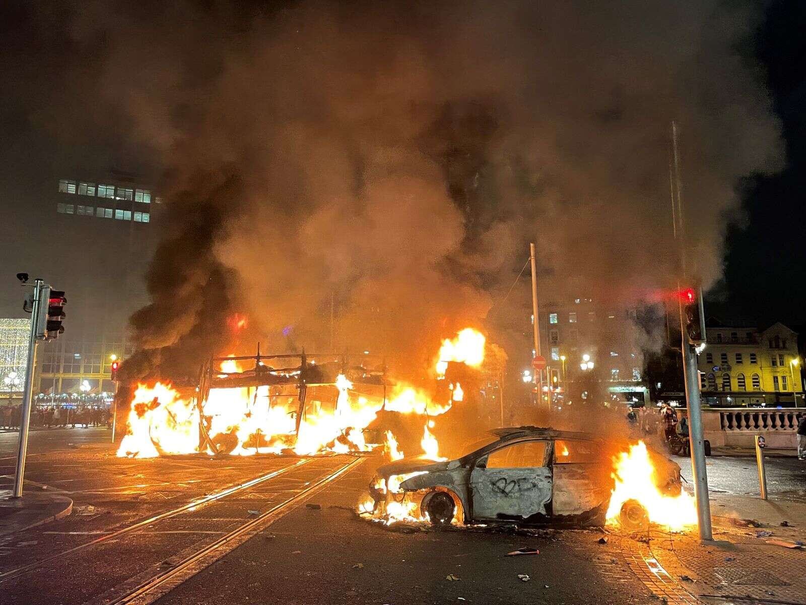 Dublin burns as riot squad deployed to combat rioters and looters amid scenes of chaos