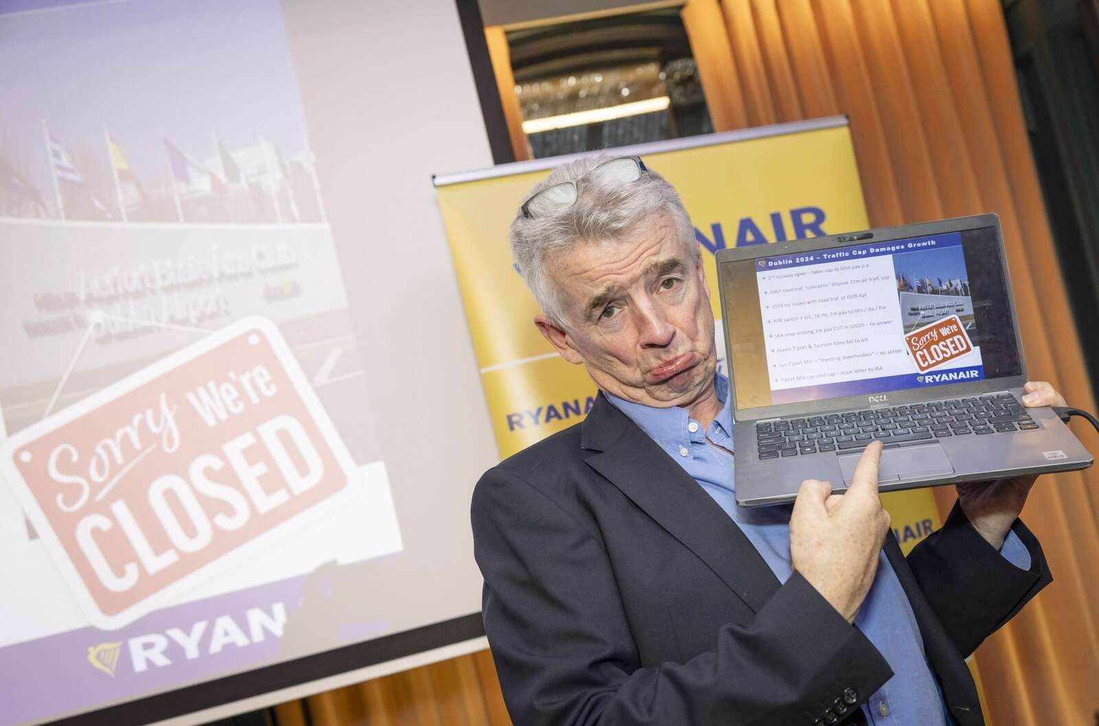 Michael O'Leary bezeichnet die Obergrenze für Passagierzahlen am ...